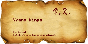 Vrana Kinga névjegykártya